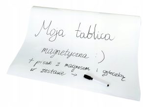 Folia ferromagnetyczna stalowa tablica NS 0,5mm klej SUCHOŚCIERALNA+pisak