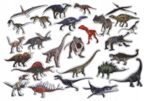 Magnesy na lodówkę poznaję DINOZAURY 26 el. Płaskie