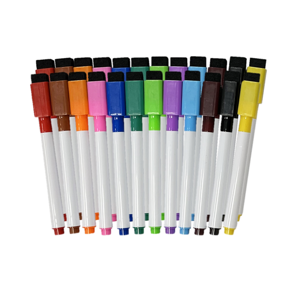 Zestaw Pisaków suchościeralnych 24 szt. -12 kolorów
