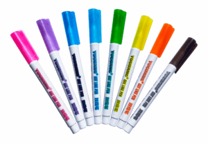 Pisaki PODWÓJNA LINIA metaliczne brokatowe 8 szt