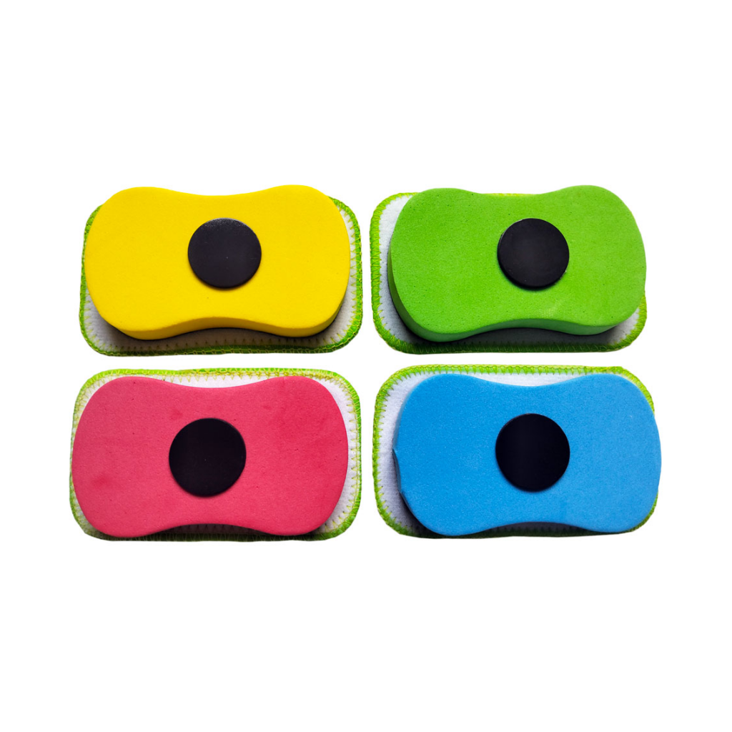 Gąbka do tablic suchościeralnych ze ściereczką 6,5 x 10,5 x 1,5 cm x 1 szt