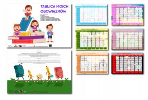 Motywacyjna tablica magnetyczna na lodówkę, tablica obowiązków KOSMOS
