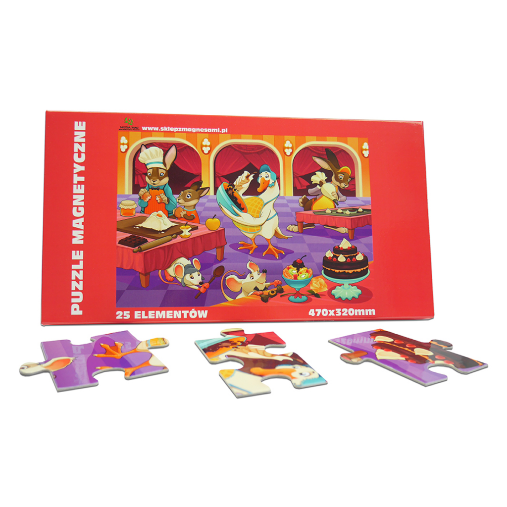 Puzzle magnetyczne - ZWIERZĘTA W KUCHNI / 25 el.