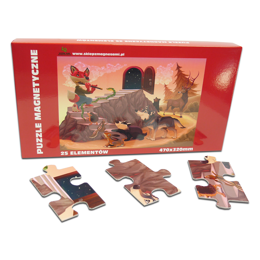 Puzzle magnetyczne - ZWIERZĘTA LEŚNE / 25 el.